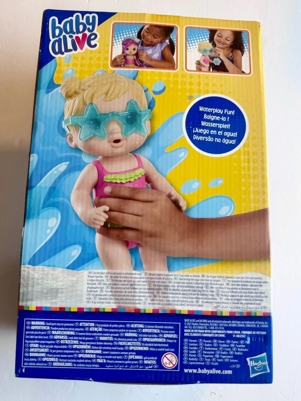 Hasbro Baby Alive Pink & Purple Swim Doll with Hooded Towel